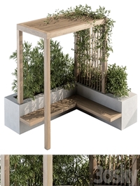 Roof Garden and Landscape Furniture with Pergola 04