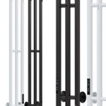 Electric heated towel rail Margroid Inaro 120×12 R with hooks, matte black