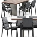 FYNN chair and LINHA DINING TABLE 4 by Minotti