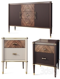 Chest of drawers and bedside tables Venice. Nightstand, sideboard by Classico Italiano