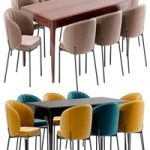 Coral dining chair and Brooklyn table
