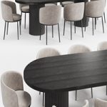 GLOBEWEST Benjamin Ripple table and Filmore dining chair Eichholtz