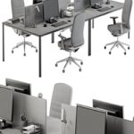 employee Desk Gray Set – Office Furniture 237