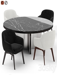 Minotti Belt chair and Marvin table