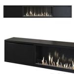 TV cabinet with built-in bio fireplace