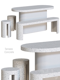 Terrazzo Concrete Table Stool Bench