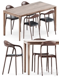 Neva chairs and Neva table by Artisan