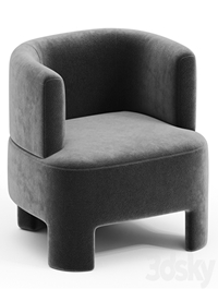 Fauteuil velours Darrel