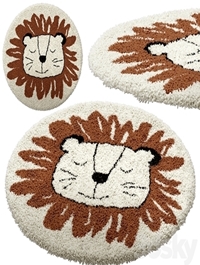 Children's round carpet with the image of a lion, Syma