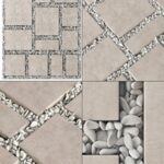 Paving tile square pebble n2 / Paving tile square of pebble slabs