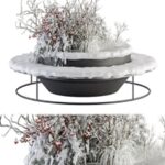 Urban Furniture snowy Bench with Plants- Set 15