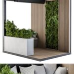 Roof Garden and Landscape Furniture with Pergola 03