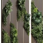 Vertical Wall Garden With Wooden frame – collection of houseplants indoor 41