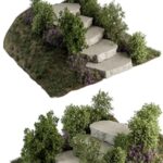 Landscape Furniture Rock stairs with Garden – Architect Element 56