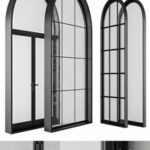 Black Modern Arched Window – Windows Set 07