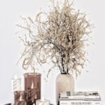 Decorative Set 14 – Candles and Branches in Concrete Vase