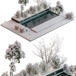 Snowy Scene with Pool – Set 76