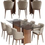 Porada Alan Botte Cristallo Table and Celine Chair