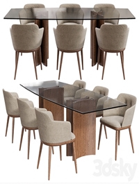 Porada Alan Botte Cristallo Table and Celine Chair