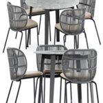 Kodo dining chairs by Vincent Sheppard and Ginepro round Outdoor table by bebitalia