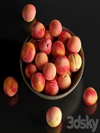 Peaches in a Ceramic Bowl