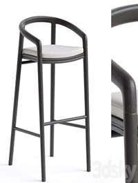 Solid Bar Stool with back Manutti