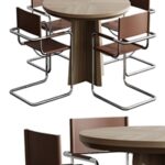 Table CROSS ROUND by bino home with chairs MOMO HOME Store