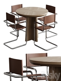 Table CROSS ROUND by bino home with chairs MOMO HOME Store