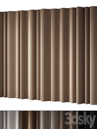 434 wall composition 15 wave fluted wood Reeded Panels 02