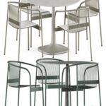 Velit chair by Plank and Fiore Outdoor table by Bebitalia