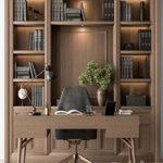 Classic Boss Desk and Library Wood Set – Office Furniture 278