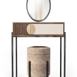 Dressing table with mirror Bergamo Wooden Kors