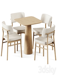 Table POV 460 S70 by Ton and Wooden Chair Marlen by TrabA