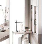 Workplace 2. Minimal home office furniture. Modular set