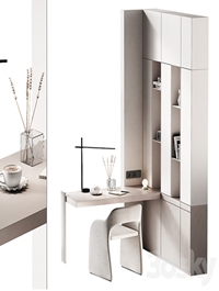 Workplace 2. Minimal home office furniture. Modular set