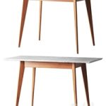 Dining table gray-marble 120-160 cm R-Home