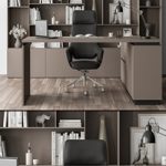 Boss Desk and Library Black and Beige – Office Furniture 315