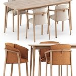 Lamorisse 3686 chair and 3687 chair by Pedrali and Grasshopper table by Karpenter