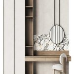 Dressing table with marble trim