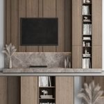 TV Wall Stone and Wood – Set 53