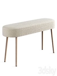 Bench in solid beech with boucle upholstery, Jimi