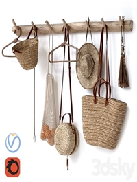 decorative set 001 wall hangers bag hat