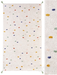 Polka dot carpet with pompoms Zara Home Colored Polka Dot Pompom