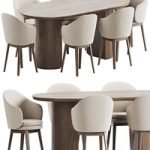 Wayne Chair Moon Table Dining Set
