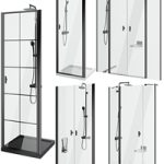 Shower doors Radaway Nes 8 Black set 141