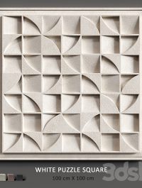 Relief White Puzzle Square