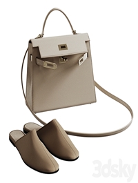 Hermes bag and mules