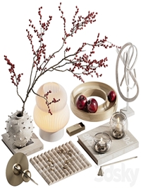 Decorative set with branches with berries ch6