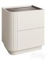 Modern Beige Wood Nightstand with 2 Drawers and Small Height for Bedroom Storage