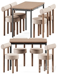 Tommaryd wooden table by Ikea and Chair Gropius CS2 by Noom